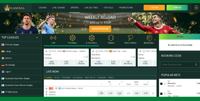 Casinia interface